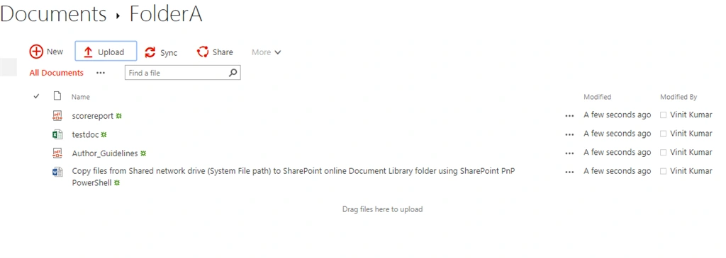 Copy Files From Network Drive (System File Path) To SharePoint Online Document Library Folder Using SharePoint PnP PowerShell