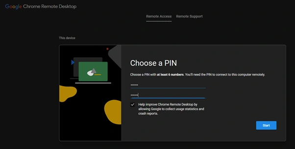 Remote desktop using chrome