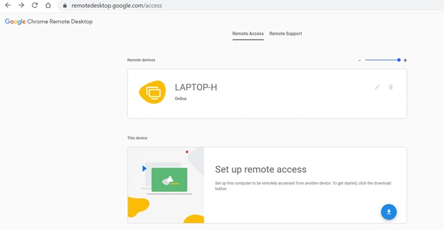 Remote desktop using chrome