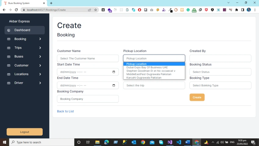 Populating the Dropdown Menu using Ajax in Asp .NET Core