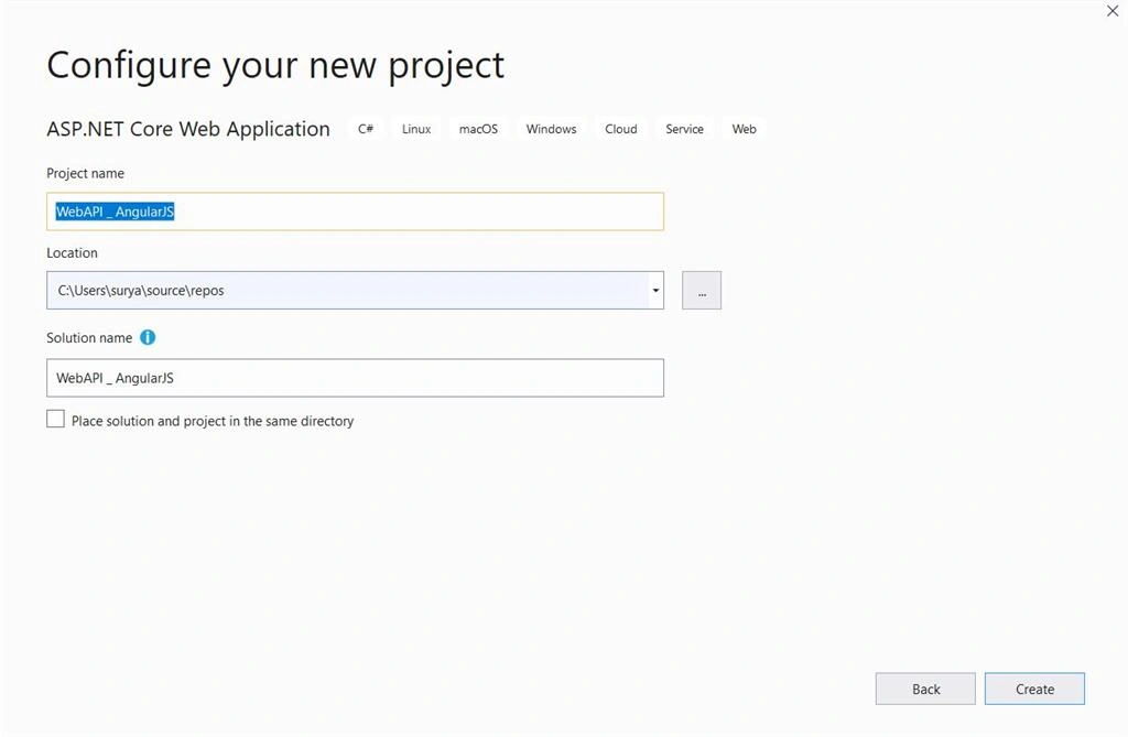 Creating WebAPI Project With Angular