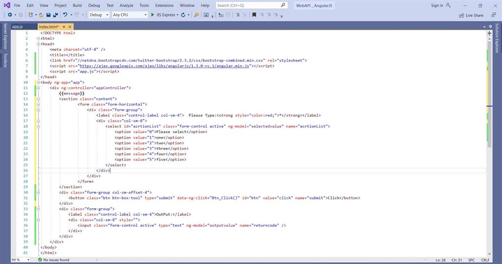 Creating WebAPI Project With Angular