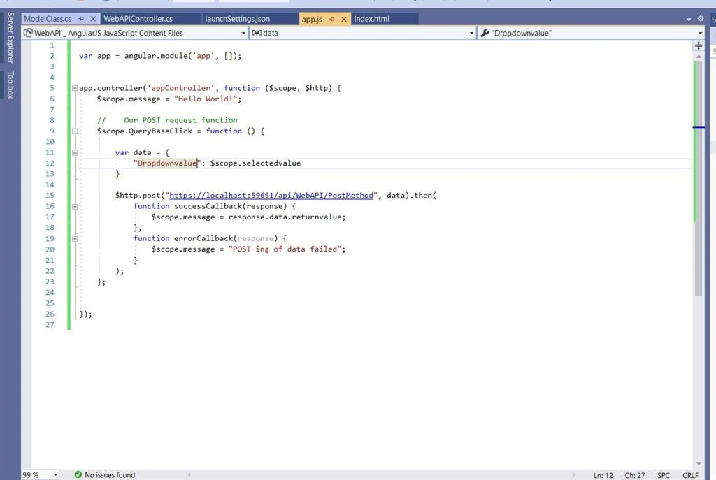 Creating WebAPI Project With Angular