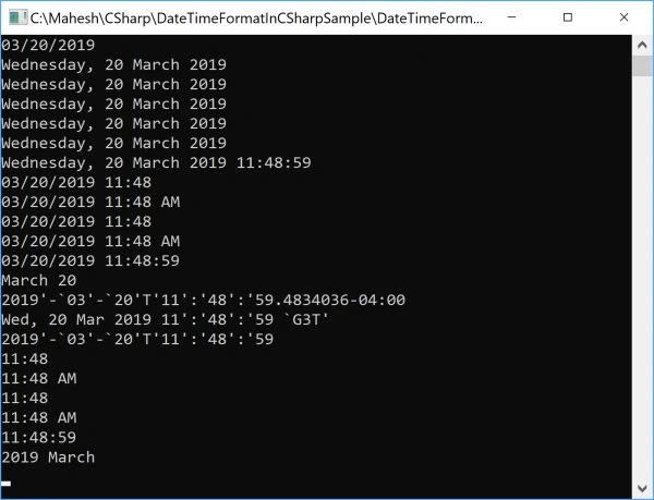 CSharp DateTime