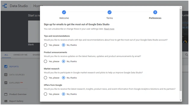 Quick Start with Google Data Studio
