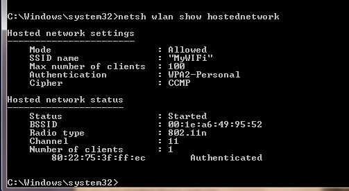 MAC addresses of connected users