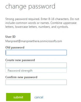 Change password