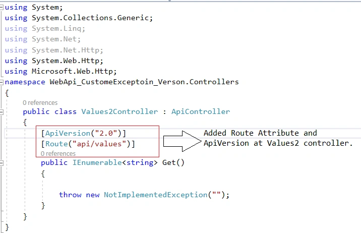 Web API Exception Handling And Versioning Concepts