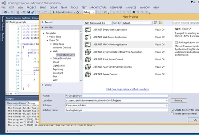 MVC project from template