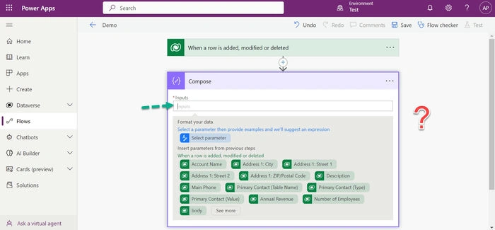 Dynamic Content and Expression Pop-up in Power Automate