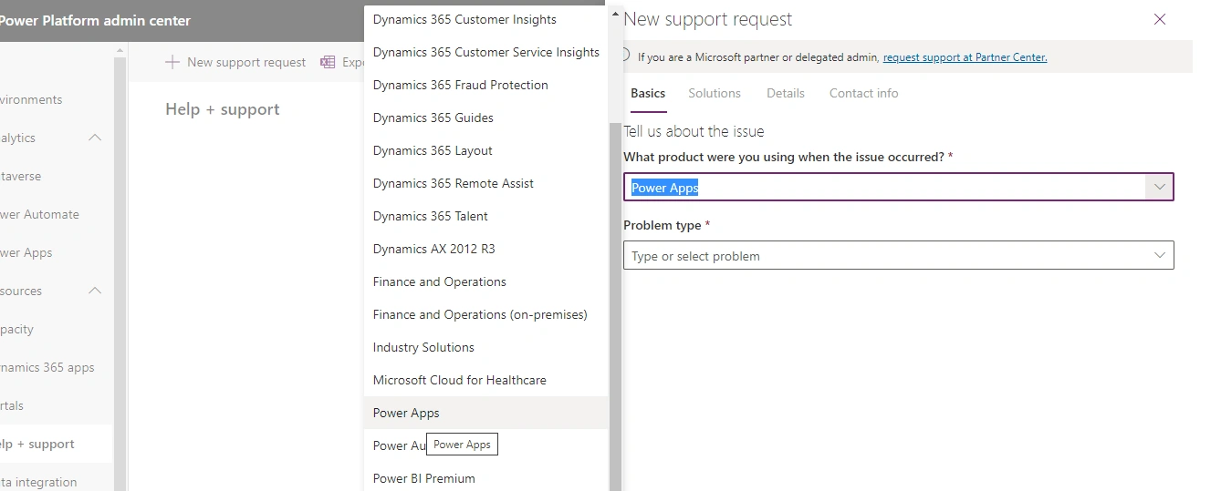 Help + Support In Power Platform Admin Center