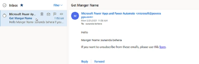 Send Manager Display in Email Notification Using Power Automate
