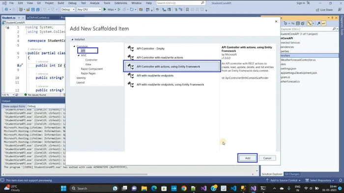 DB First with Core API 7.0 CRUD Operations