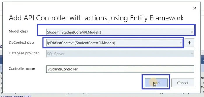 DB First with Core API 7.0 CRUD Operations