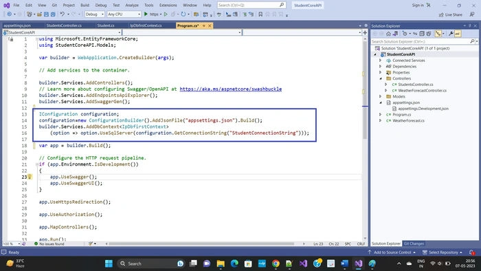 DB First with Core API 7.0 CRUD Operations
