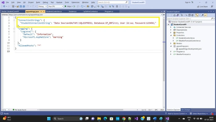 DB First with Core API 7.0 CRUD Operations