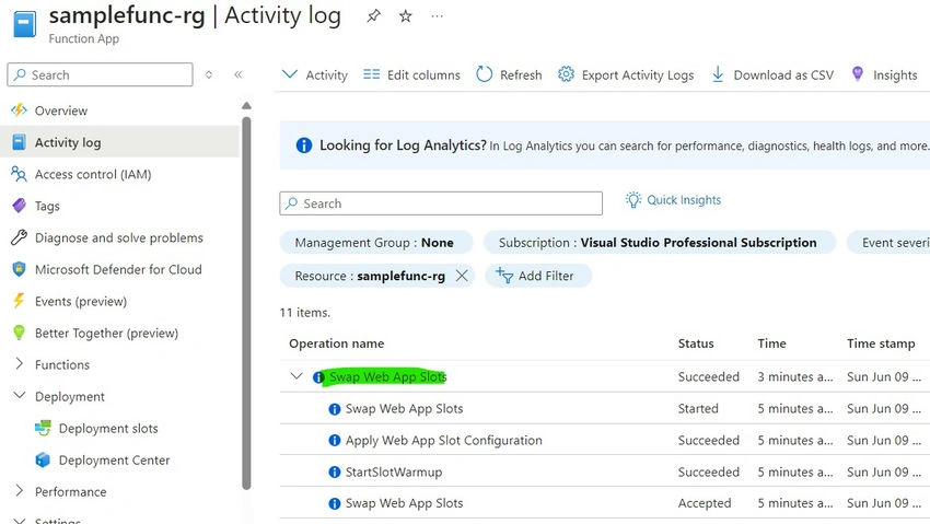 Activity Log