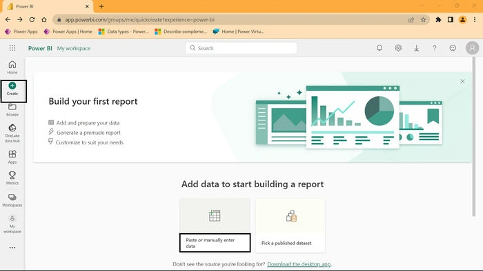 Create Report Manually in Power BI