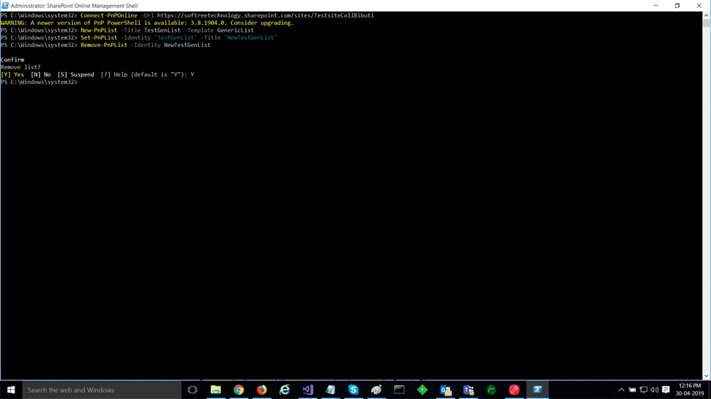CRUD Operations On SharePoint List Using PnP PowerShell