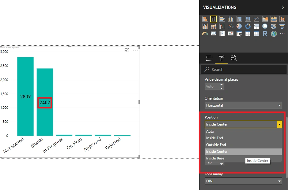 Data Labels And Axis Style Formatting In Power BI Report