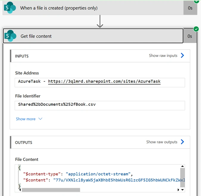 CSV file