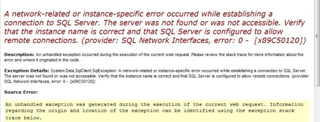 LocalDb Exception in MVC 5