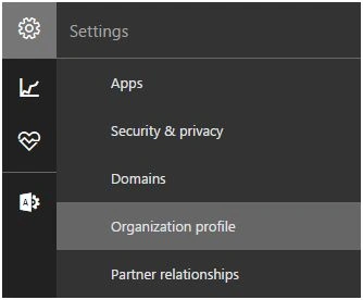 Click on Organizational profile