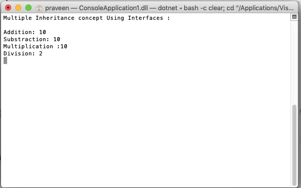 multiple inheritance in C#