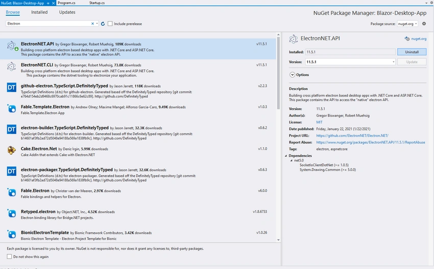 blazor library install