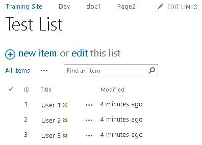 Test List