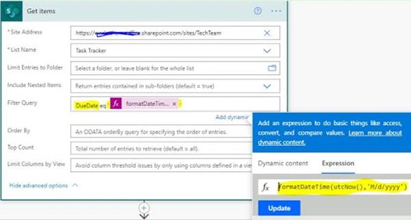 Checking the Date in Filter Query within Power Automate Flow