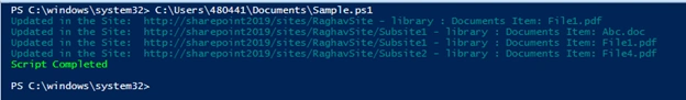 Update SharePoint List/Library Column With Matching Input