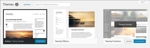 Themes panel