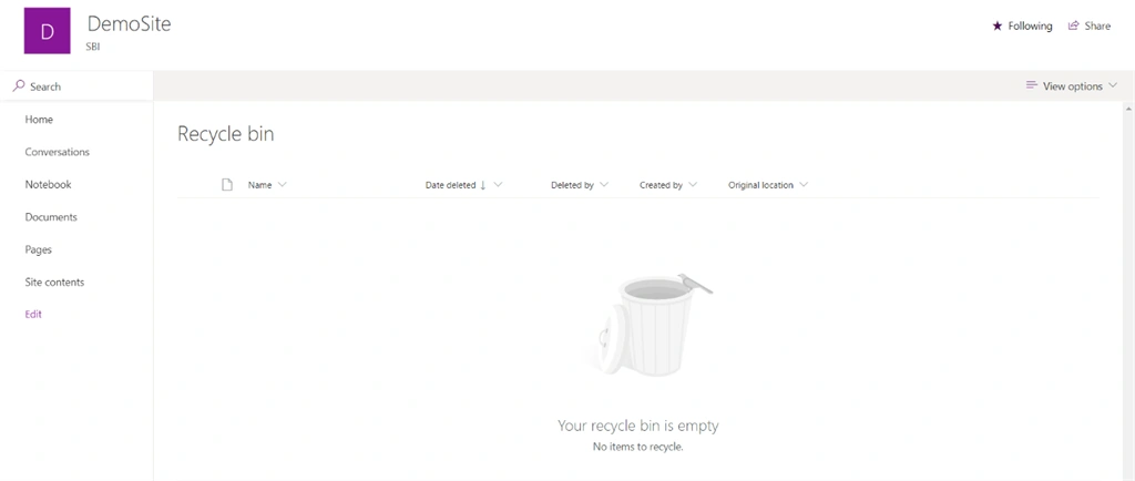 Restore Recycle Bin Items From SharePoint Site Using CSOM