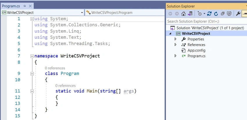 CSV Write CSV Project