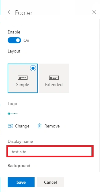 SharePoint Online Modern Site Footer
