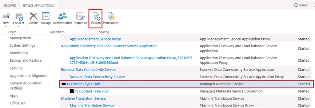Setup Remote Content Type HUB in SharePoint