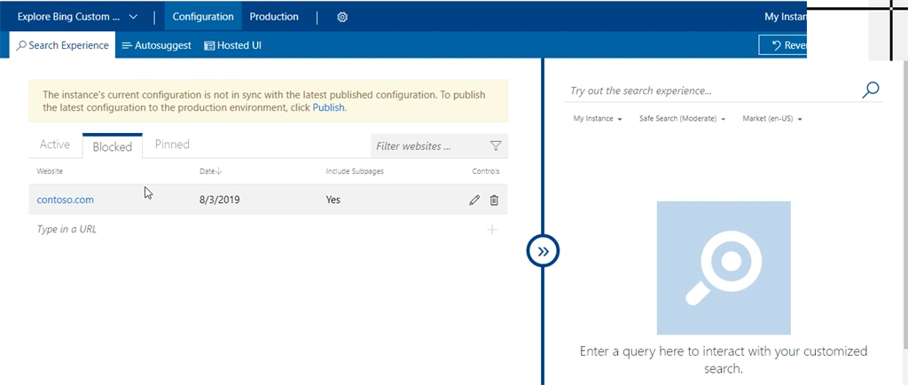 Create Custom Search Instance From Your Bing Custom Search Cognitive Service