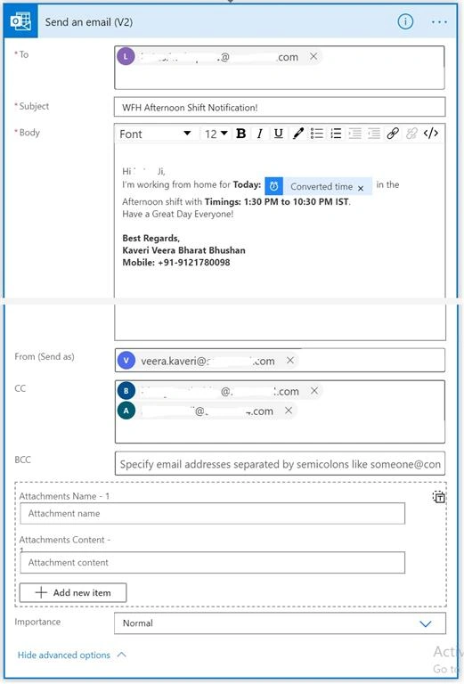 Schedule Power Automaton MS Flow To Send A Daily Mail Requesting WFH