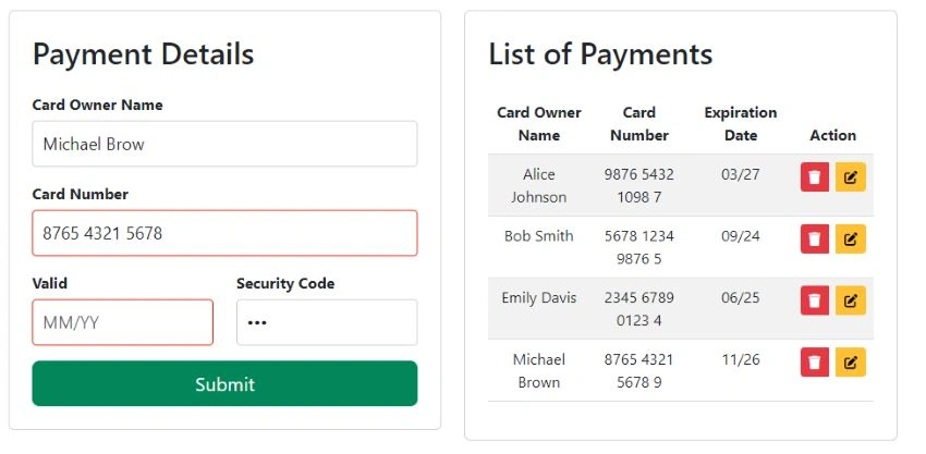 Payment details