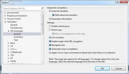 Click the check box Line Numbers