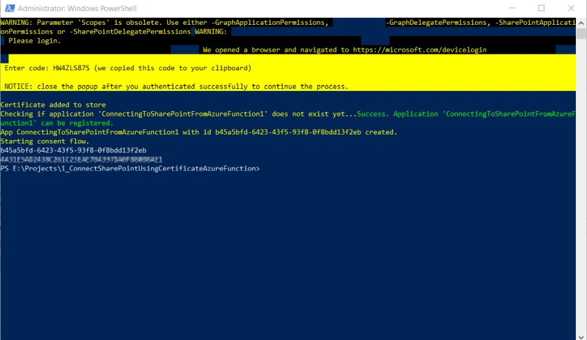 Self Signed Certificate for SharePoint Online