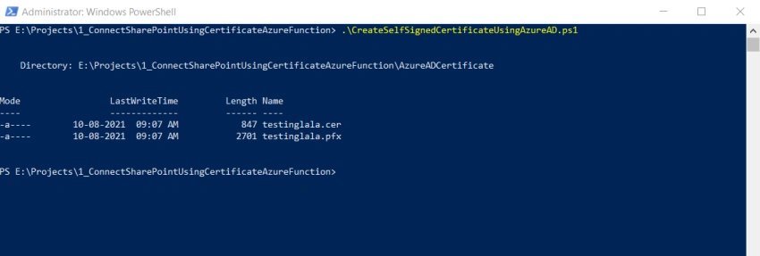Self Signed Certificate for SharePoint Online