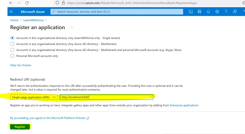 Azure AD Integration with Angular and ASP.NET Core Web API