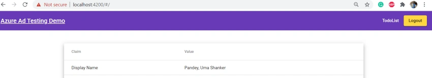 Azure AD Integration with Angular and ASP.NET Core Web API