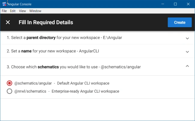 Angular Console UI For Developer