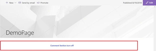 Turn On Or Off OOTB Comment Section From SharePoint Online Modern Page