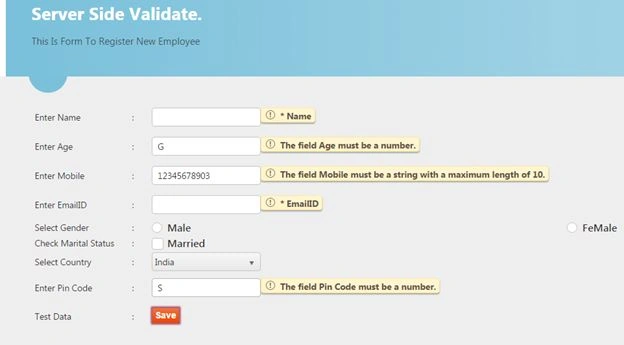 server side validation