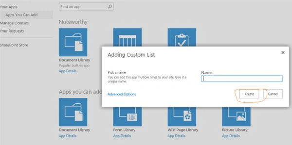 Add the Custom List name