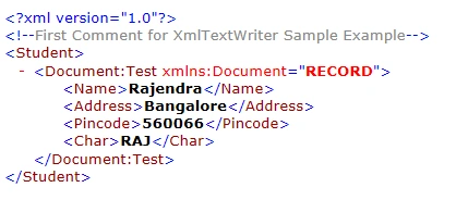 XML Text Writer